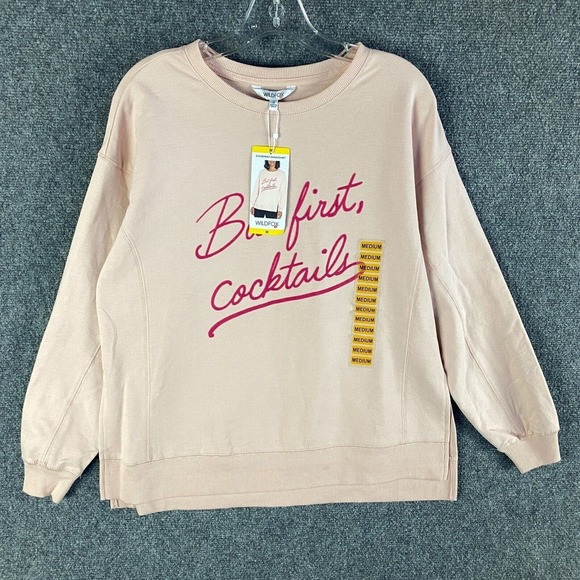 Wildfox Tops - Wildfox Sweatshirt Women's Medium Pink‎ Pullover Cotton Blend Casual NWT